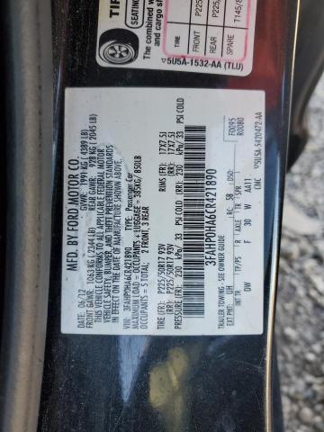 2012 FORD FUSION SE - 3FAHP0HA6CR421890