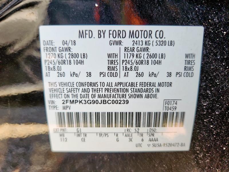 2018 FORD EDGE SE 2FMPK3G90JBC00239