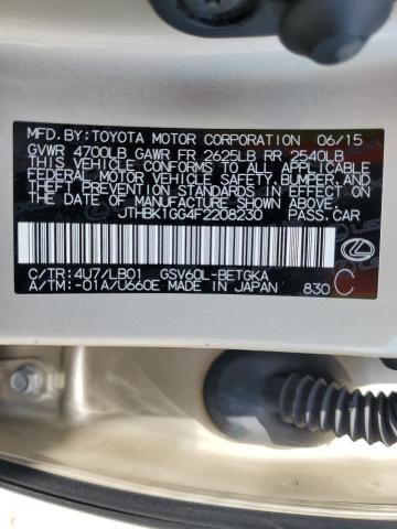 2015 LEXUS ES 350 JTHBK1GG4F2208230