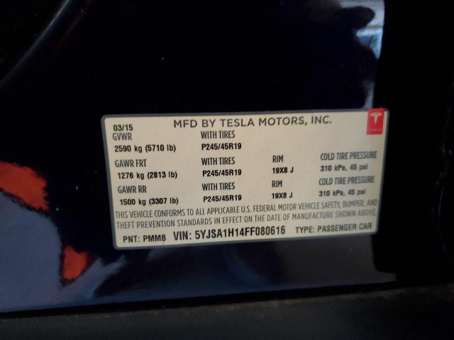2015 TESLA MODEL S 5YJSA1H14FF080616