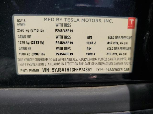 2015 TESLA MODEL S 85 5YJSA1H13FFP74861