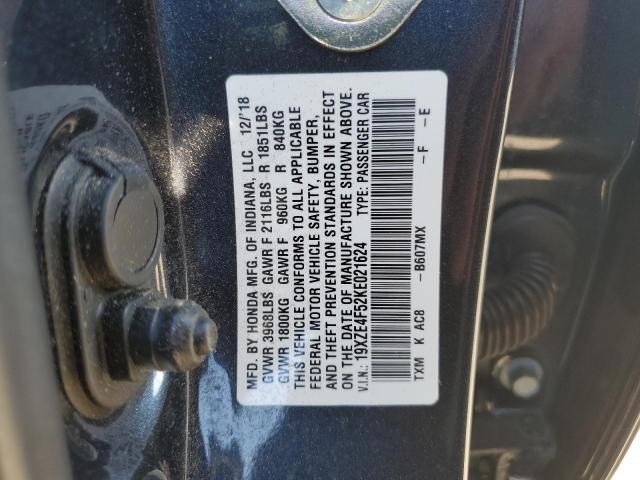 2019 HONDA INSIGHT EX 19XZE4F52KE021624
