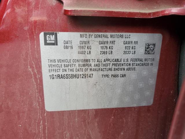2017 CHEVROLET VOLT LT 1G1RA6S58HU129147