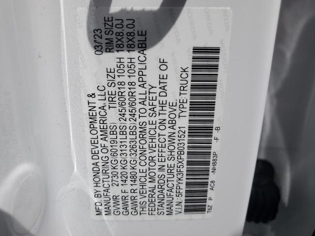 2023 HONDA RIDGELINE 5FPYK3F5XPB031521