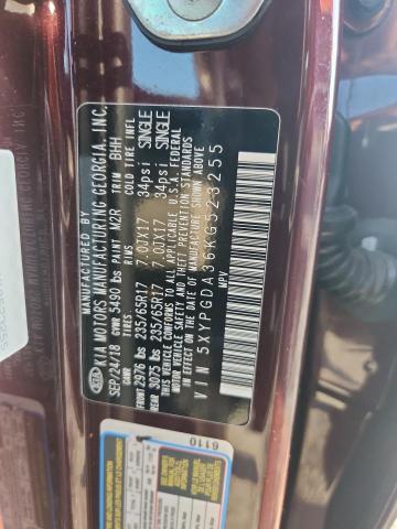 2019 KIA SORENTO L 5XYPGDA36KG523255