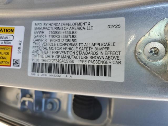 2025 HONDA ACCORD TOU 1HGCY2F84SA027280