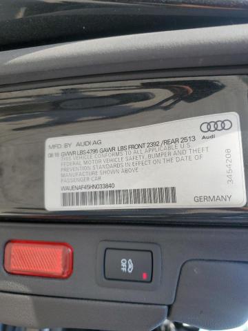 2017 AUDI A4 PREMIUM WAUENAF45HN033840