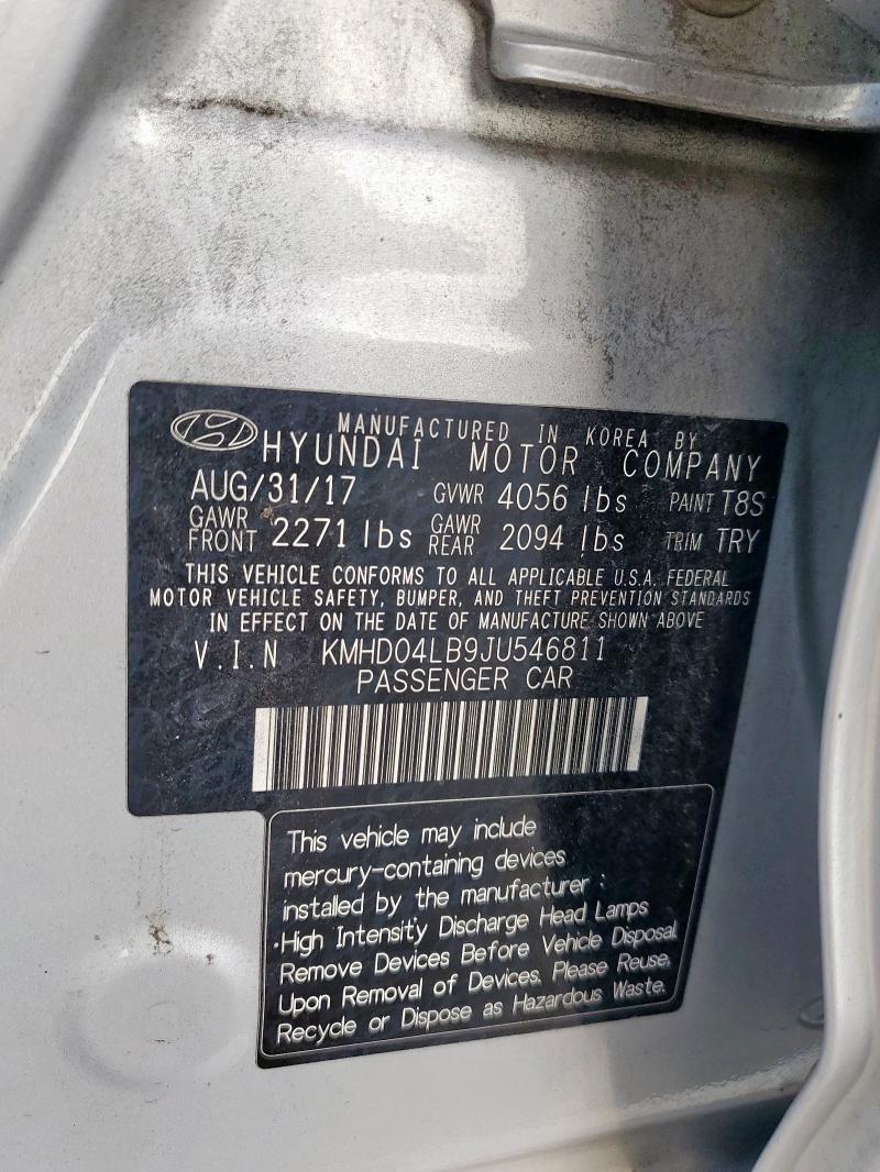 2018 HYUNDAI ELANTRA SP KMHD04LB9JU546811