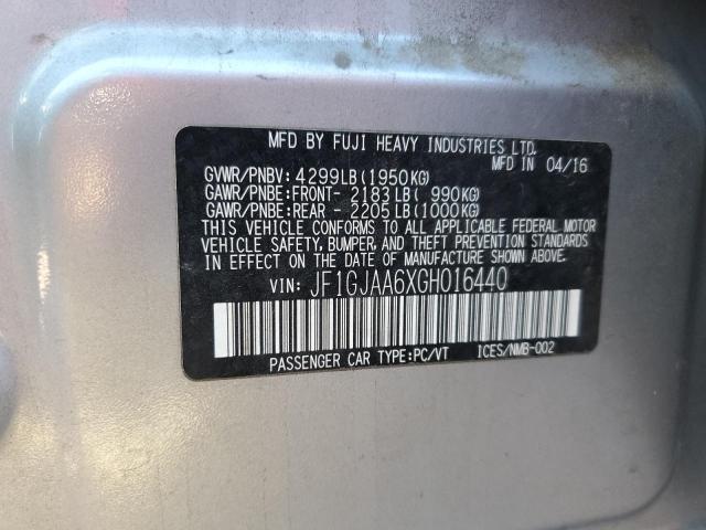 2016 SUBARU IMPREZA - JF1GJAA6XGH016440
