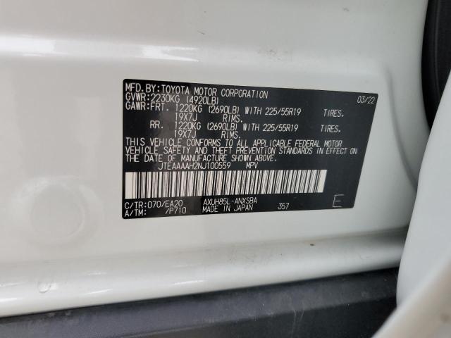 2022 TOYOTA VENZA LE JTEAAAAH2NJ100559