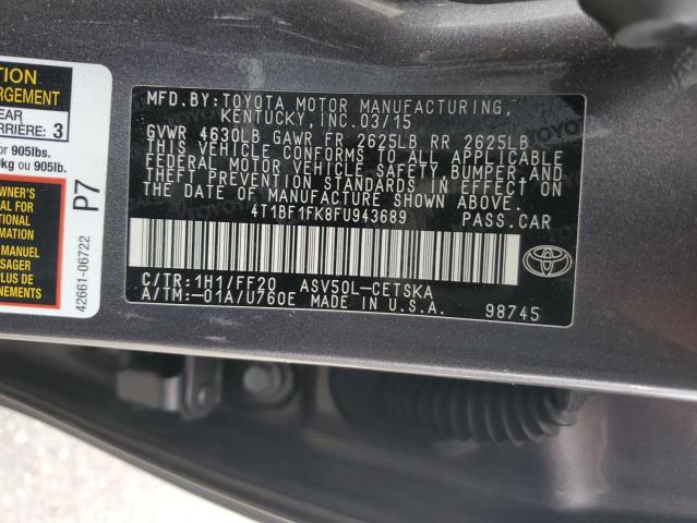 2015 TOYOTA CAMRY LE 4T1BF1FK8FU943689