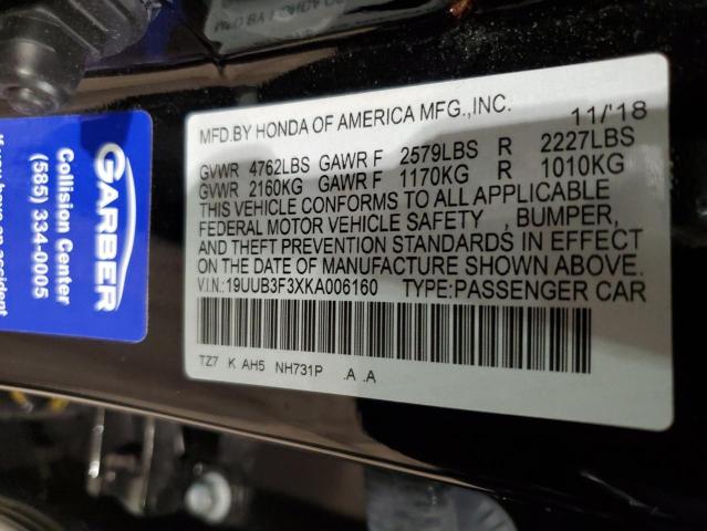 2019 ACURA TLX 19UUB3F3XKA006160