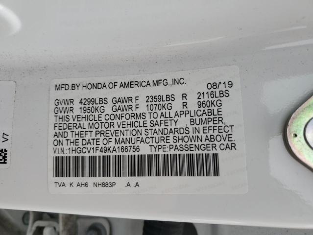 2019 HONDA ACCORD EX - 1HGCV1F49KA166756