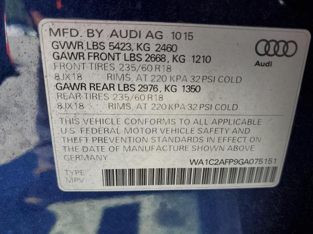 2016 AUDI Q5 PREMIUM WA1C2AFP9GA075151