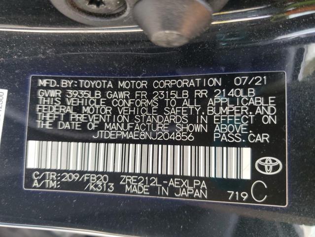 2022 TOYOTA COROLLA LE - JTDEPMAE8NJ204856