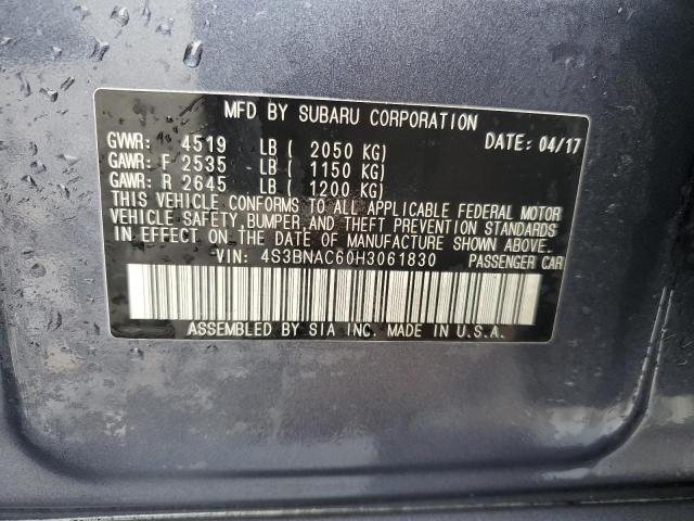 2017 SUBARU LEGACY 2.5 4S3BNAC60H3061830