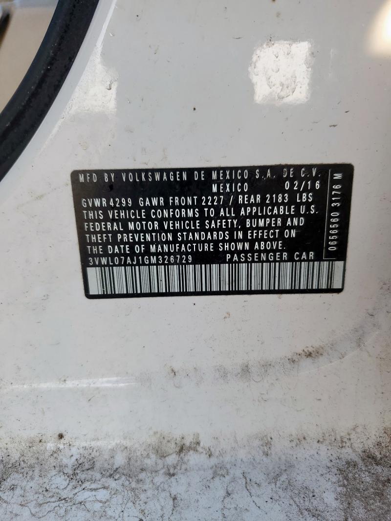 2016 VOLKSWAGEN JETTA SEL 3VWL07AJ1GM326729