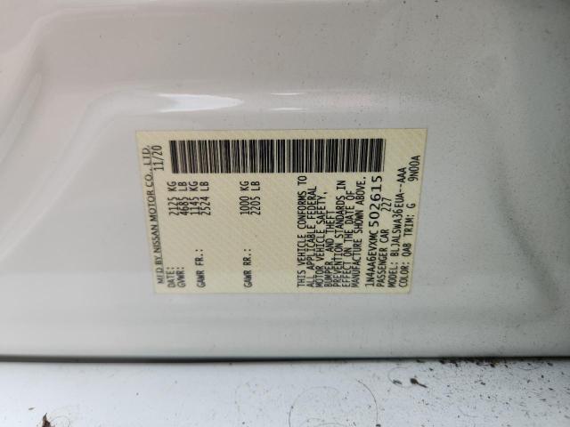 2021 NISSAN MAXIMA SR 1N4AA6EVXMC502615