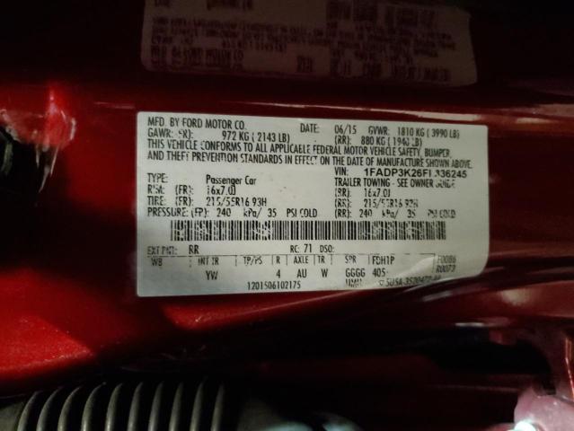 2015 FORD FOCUS SE 1FADP3K26FL336245