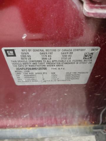 2017 CHEVROLET EQUINOX LT 2GNFLFEK4H6128766