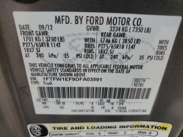 2013 FORD F150 SUPER - 1FTFW1EF9DFA03591