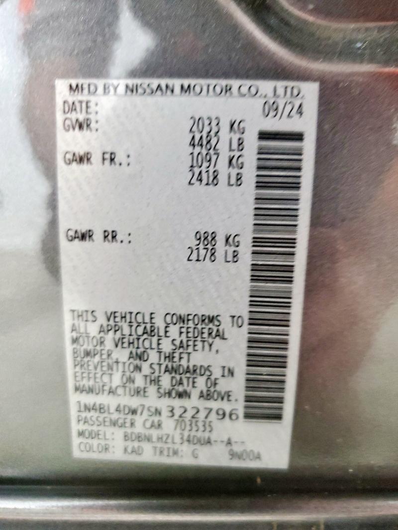 2025 NISSAN ALTIMA SV 1N4BL4DW7SN322796