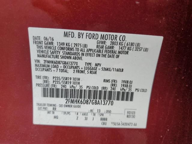 2016 FORD FLEX LIMITED 2FMHK6D87GBA13770