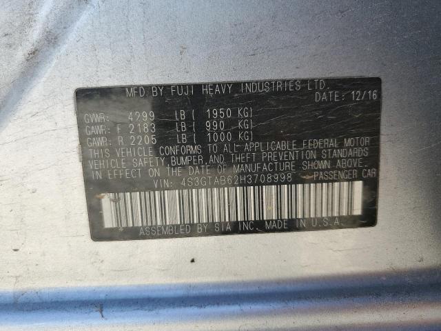 2017 SUBARU IMPREZA PR 4S3GTAB62H3708998