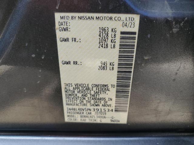 2023 NISSAN ALTIMA SV 1N4BL4DV5PN391534