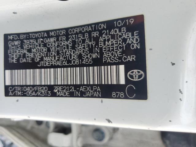 2020 TOYOTA COROLLA LE JTDEPRAE6LJ081455