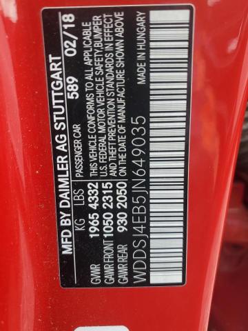 2018 MERCEDES-BENZ CLA 250 WDDSJ4EB5JN649035