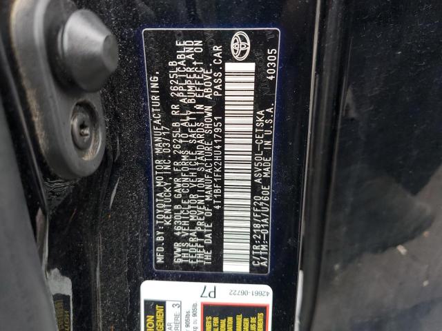 2017 TOYOTA CAMRY LE 4T1BF1FK2HU417951