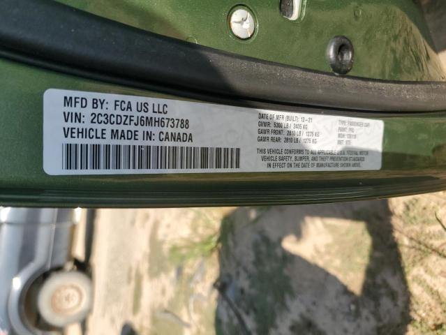 2021 DODGE CHALLENGER 2C3CDZFJ6MH673788