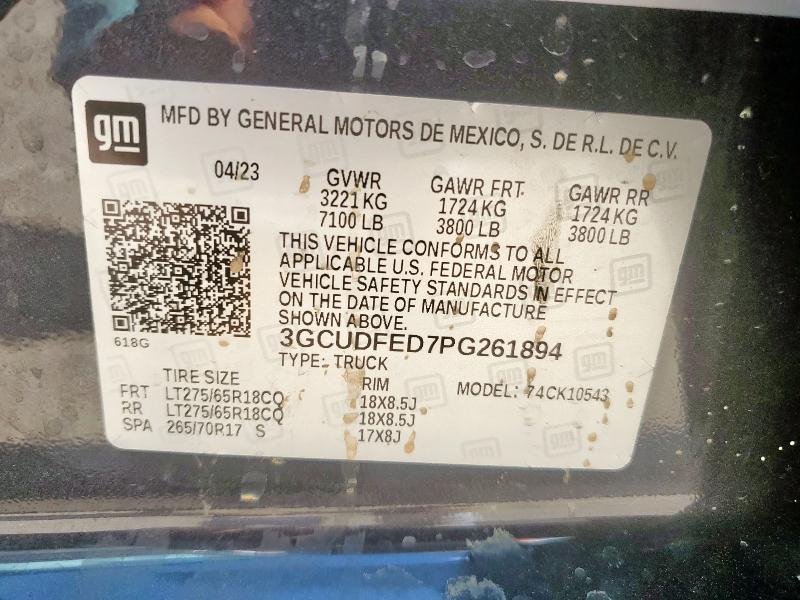 2023 CHEVROLET SILVERADO 3GCUDFED7PG261894