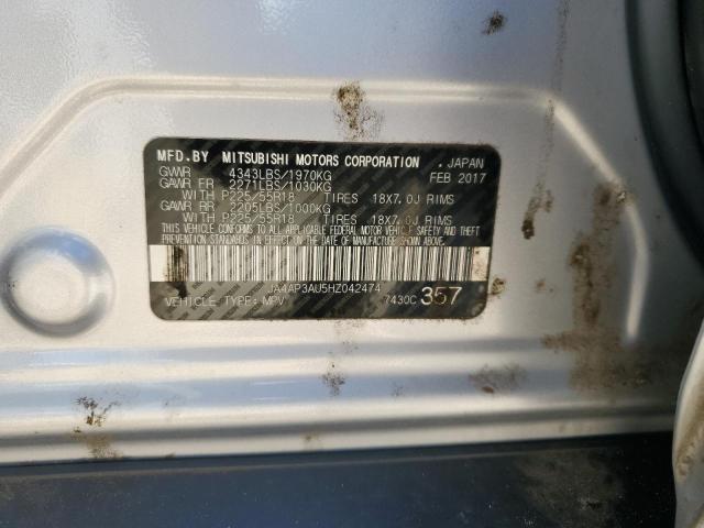 2017 MITSUBISHI OUTLANDER JA4AP3AU5HZ042474