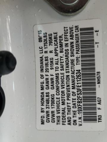 2015 HONDA CIVIC LX 19XFB2F53FE112634