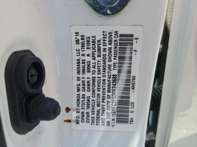 2016 HONDA CIVIC LX 19XFC2F53GE243688