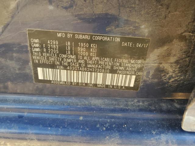 2017 SUBARU IMPREZA PR 4S3GTAB62H3730810