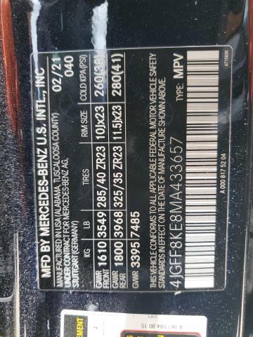 2021 MERCEDES-BENZ GLS 63 AMG 4JGFF8KE8MA433657