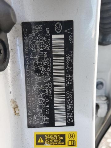 2015 LEXUS CT 200 JTHKD5BH5F2242355