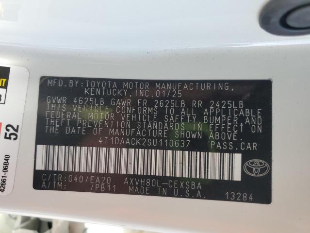 2025 TOYOTA CAMRY XSE 4T1DAACK2SU110637