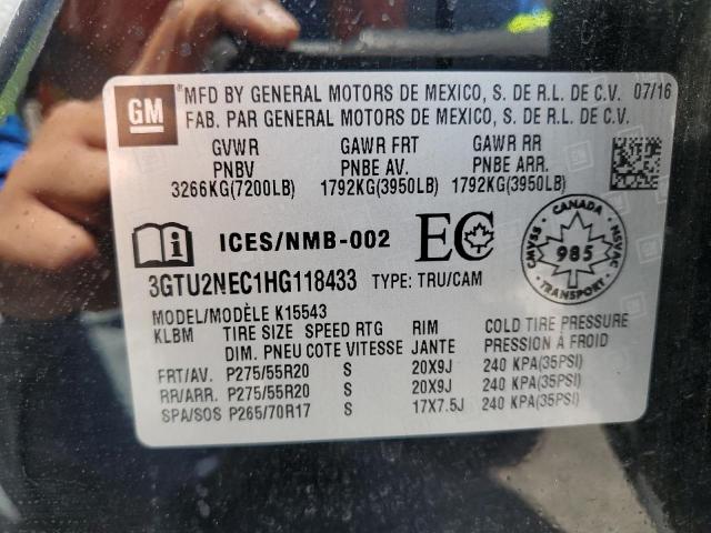2017 GMC SIERRA K15 3GTU2NEC1HG118433