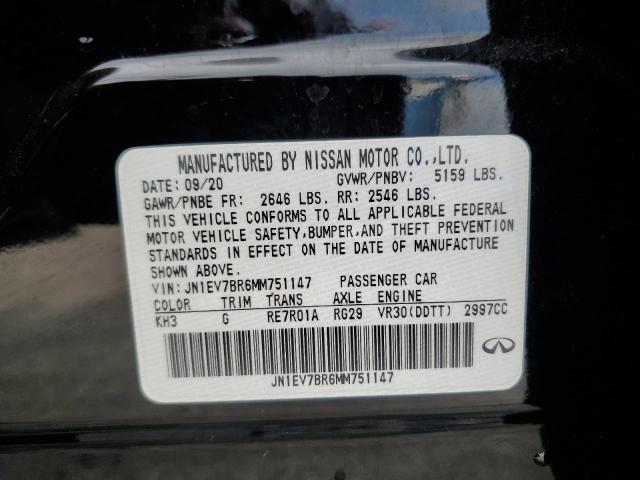 2021 INFINITI Q50 LUXE JN1EV7BR6MM751147