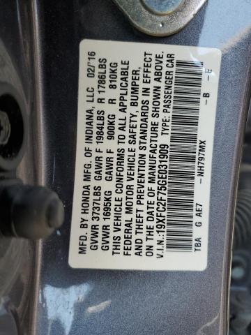 2016 HONDA CIVIC EX 19XFC2F75GE031909