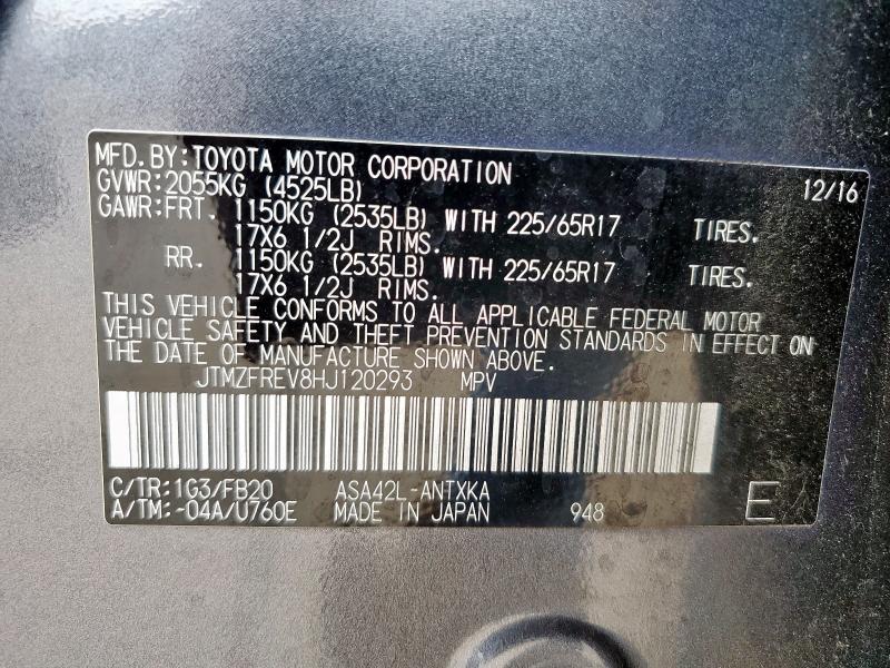 2017 TOYOTA RAV4 LE - JTMZFREV8HJ120293