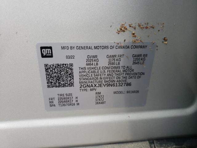 2022 CHEVROLET EQUINOX LT 2GNAXJEV9N6132786