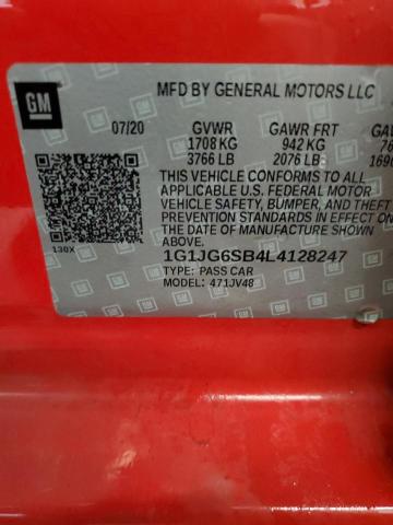 2020 CHEVROLET SONIC 1G1JG6SB4L4128247