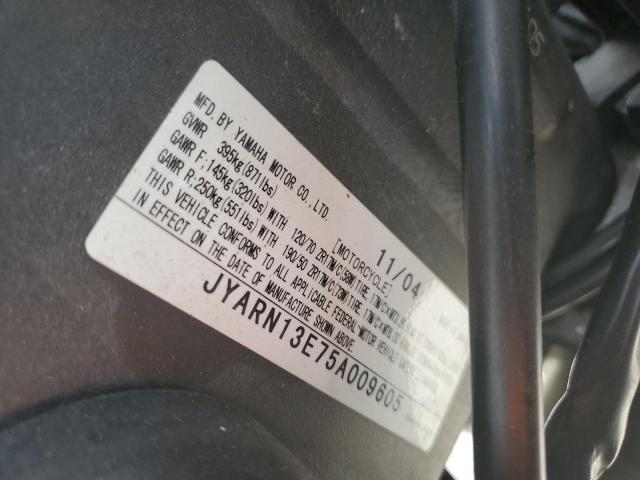 2005 YAMAHA YZFR1 JYARN13E75A009605