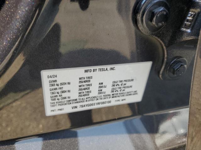 2024 TESLA MODEL Y 7SAYGDEE1RF080100