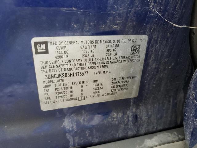 2017 CHEVROLET TRAX LS 3GNCJKSB3HL175577